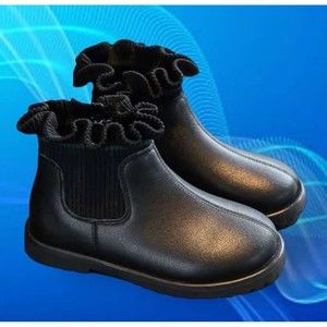 Big Girls Ankle Booties Black Chelsea Boots Size EU 36 US 6 Casual Warm Side Zip